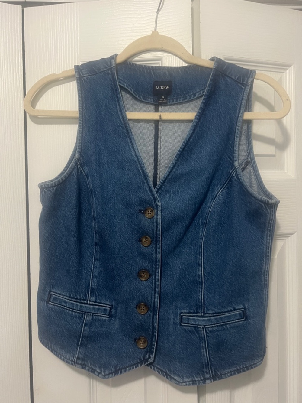 J. Crew Dark Blue Denim Button Vest
